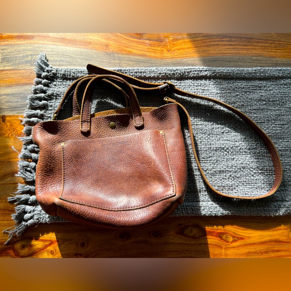 Portland Leather PLG pebbled brown crossbody bag
